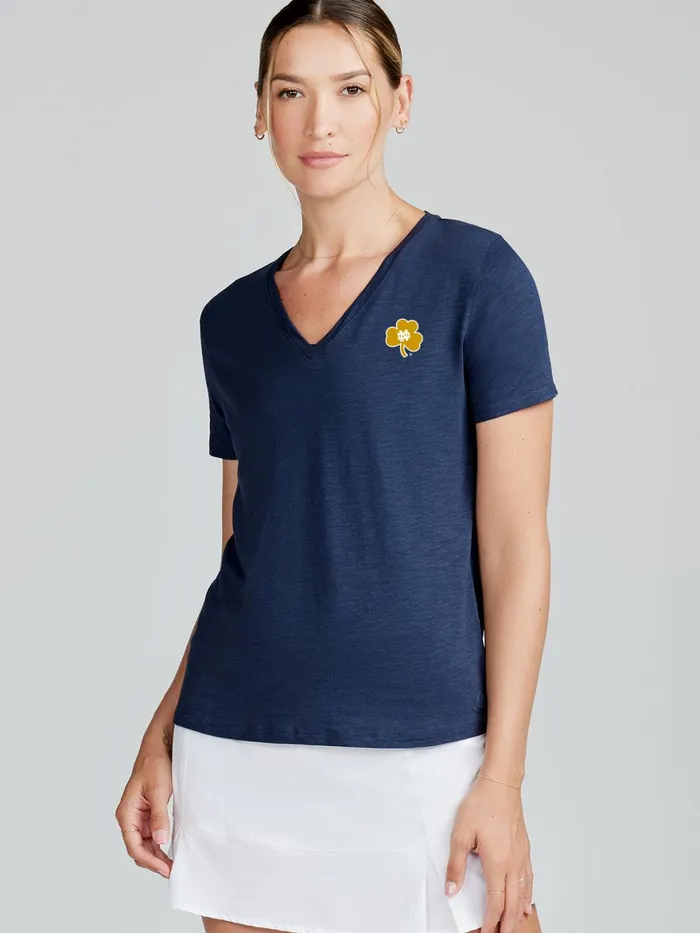 Women All Day VNeck TShirt 8211 Notre Dame Tasc Performance Short Sleeve TShirts Polos
