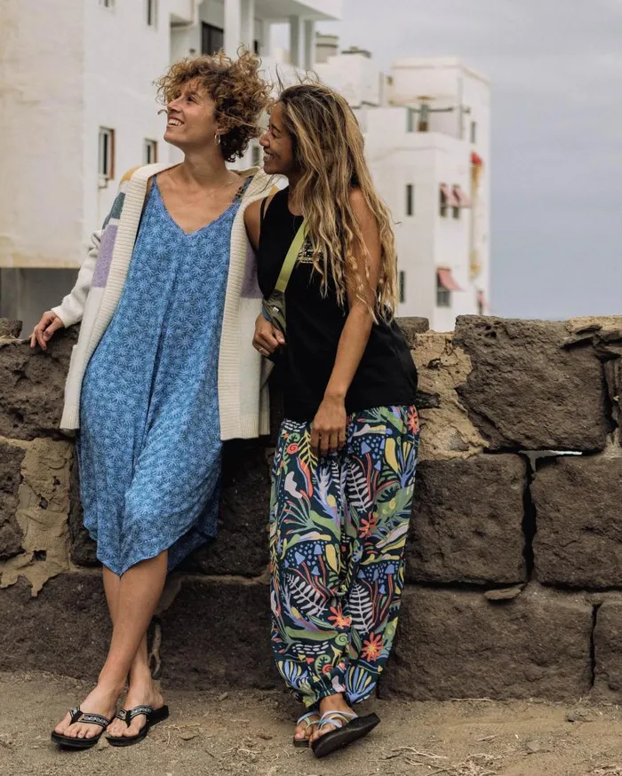 Women Bottoms Passenger Daylily Printed Loose Trouser Abstract Seaweed Tidal Blue Abstract Seaweed Tidal Blue