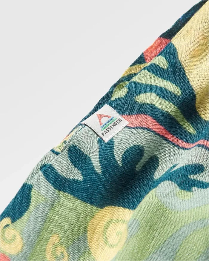 Women Bottoms Passenger Daylily Printed Loose Trouser Abstract Seaweed Tidal Blue Abstract Seaweed Tidal Blue