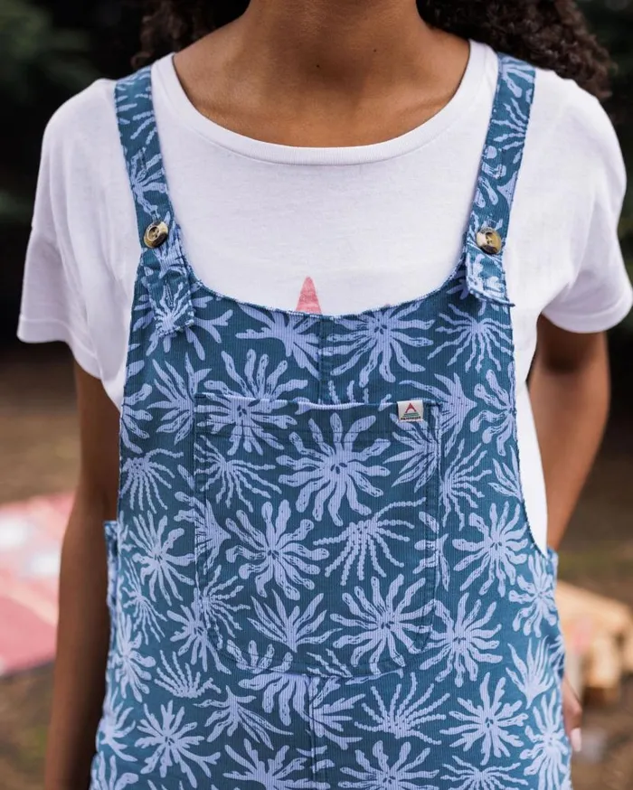 Women Bottoms Passenger Meadows Organic Cotton Cord Dungarees Seaweed Blue Steel Seaweed Blue Steel