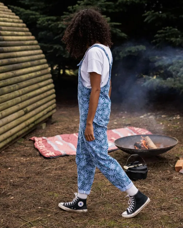 Women Bottoms Passenger Meadows Organic Cotton Cord Dungarees Seaweed Blue Steel Seaweed Blue Steel