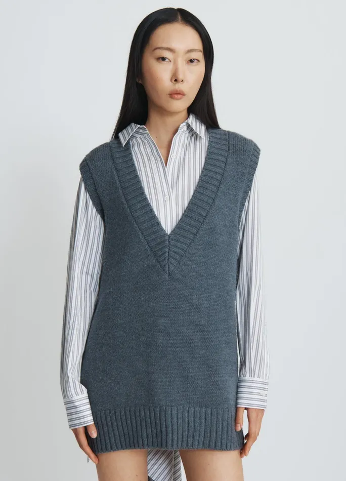 Women Boxy Sleeveless VNeck Sweater MONSE Knitwear