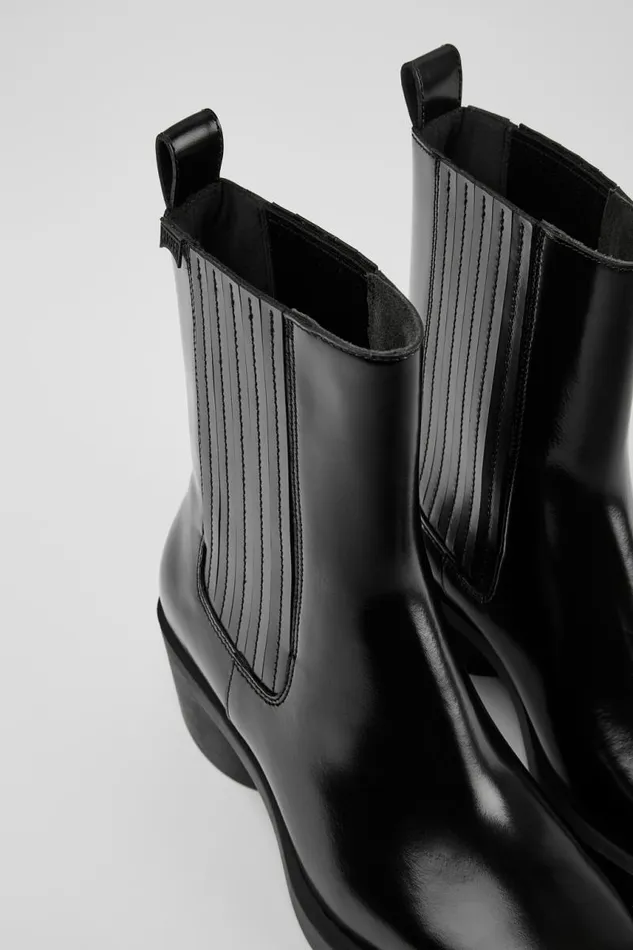 Women Camper Ankle Boots Bonnie Black Leather Boots