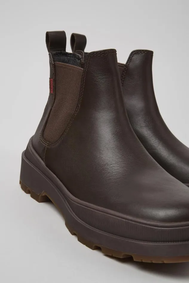 Women Camper Ankle Boots Brutus Trek HYDROSHIELD MICHELIN Brown Leather Ankle Boots