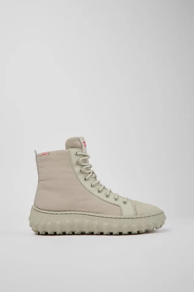 Women Camper Ankle Boots Ground PrimaLoft MICHELIN Light Gray Textile And Leather Ankle Boots Women Camper Ankle Boots Ground PrimaLoft MICHELIN Light Gray Textile And Leather Ankle Boots