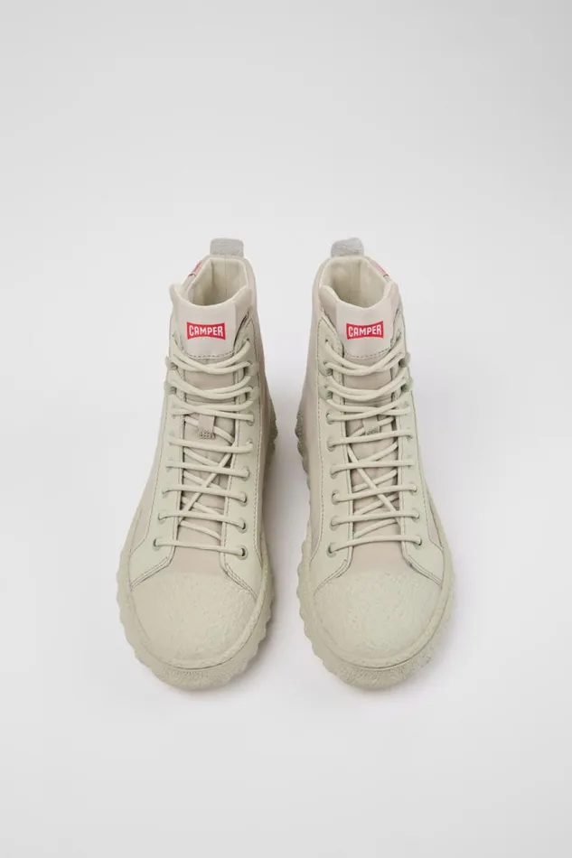 Women Camper Ankle Boots Ground PrimaLoft MICHELIN Light Gray Textile And Leather Ankle Boots Women Camper Ankle Boots Ground PrimaLoft MICHELIN Light Gray Textile And Leather Ankle Boots