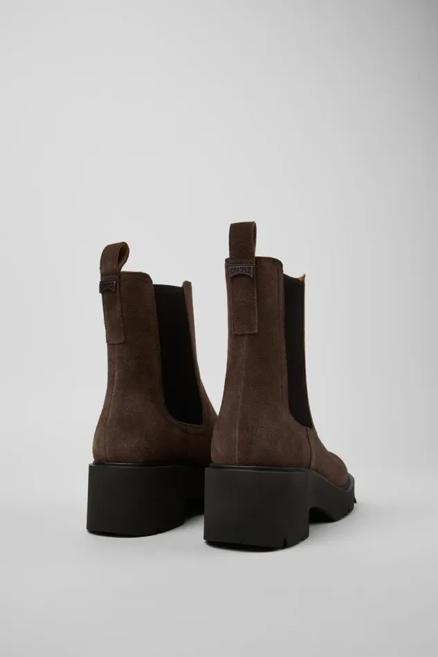 Women Camper Ankle Boots Milah Brown Nubuck Ankle Boots