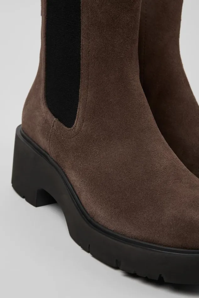 Women Camper Ankle Boots Milah Brown Nubuck Ankle Boots