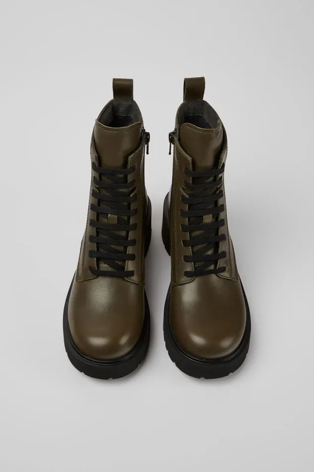 Women Camper Ankle Boots Milah Green Laceup Boots Women Camper Ankle Boots Milah Green Laceup Boots
