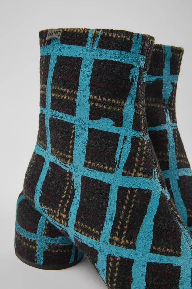 Women Camper Ankle Boots Niki Multicolored Recycled Wool Boots