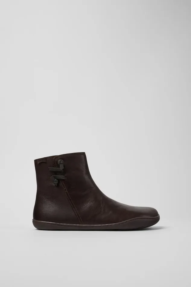 Women Camper Ankle Boots Peu Brown Leather Boots