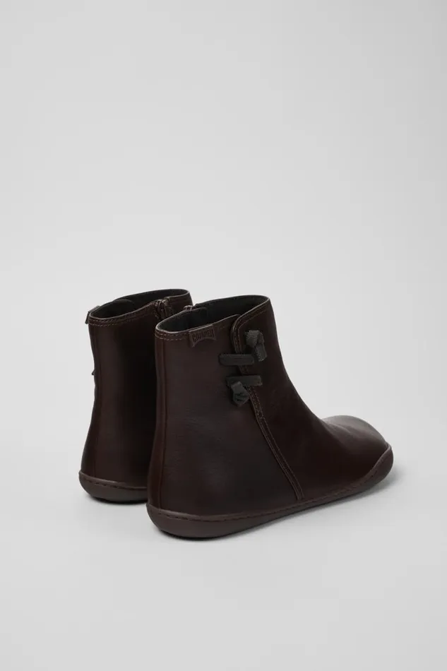 Women Camper Ankle Boots Peu Brown Leather Boots