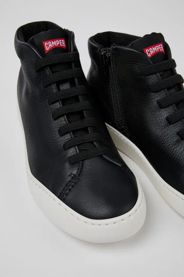 Women Camper Ankle Boots Peu Touring Black Leather Ankle Boots