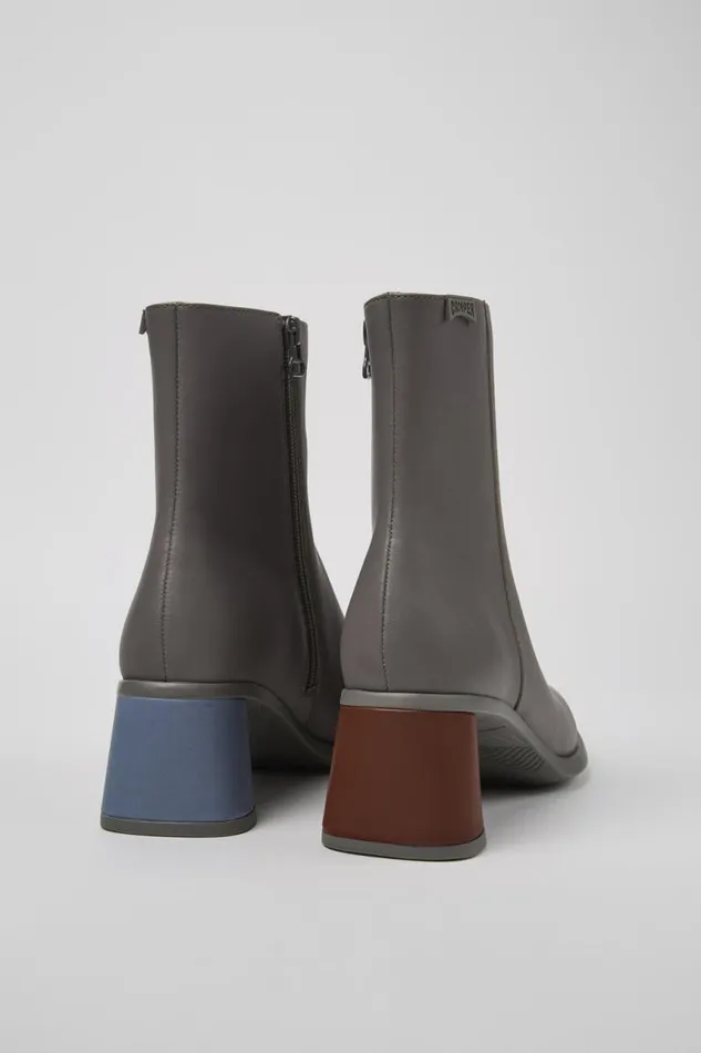 Women Camper Ankle Boots Twins Gray Leather Boots