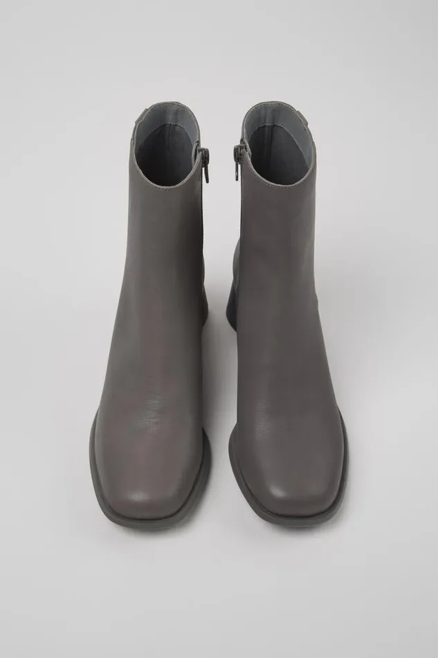Women Camper Ankle Boots Twins Gray Leather Boots