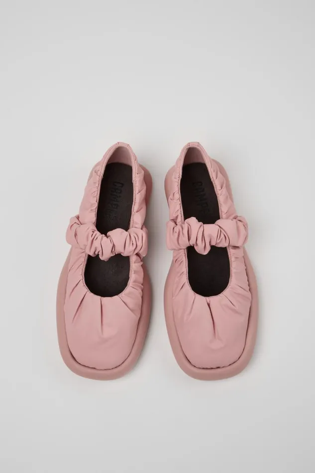 Women Camper Ballerinas Onda Pink Textile Mary Jane