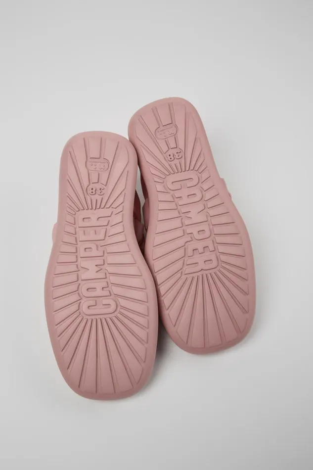 Women Camper Ballerinas Onda Pink Textile Mary Jane