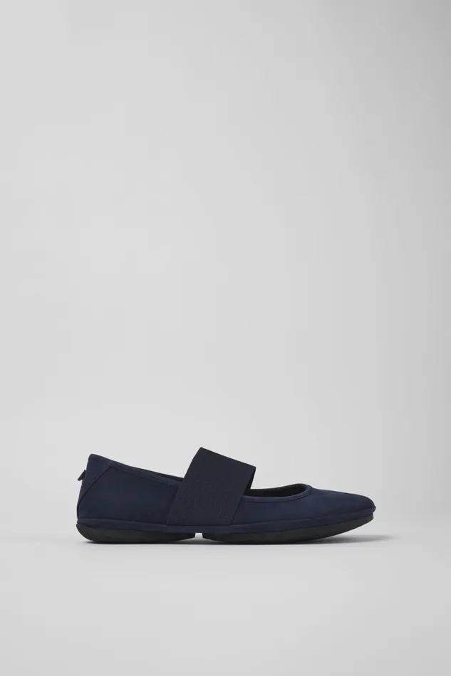 Women Camper Ballerinas Right Blue Nubuck Ballerina