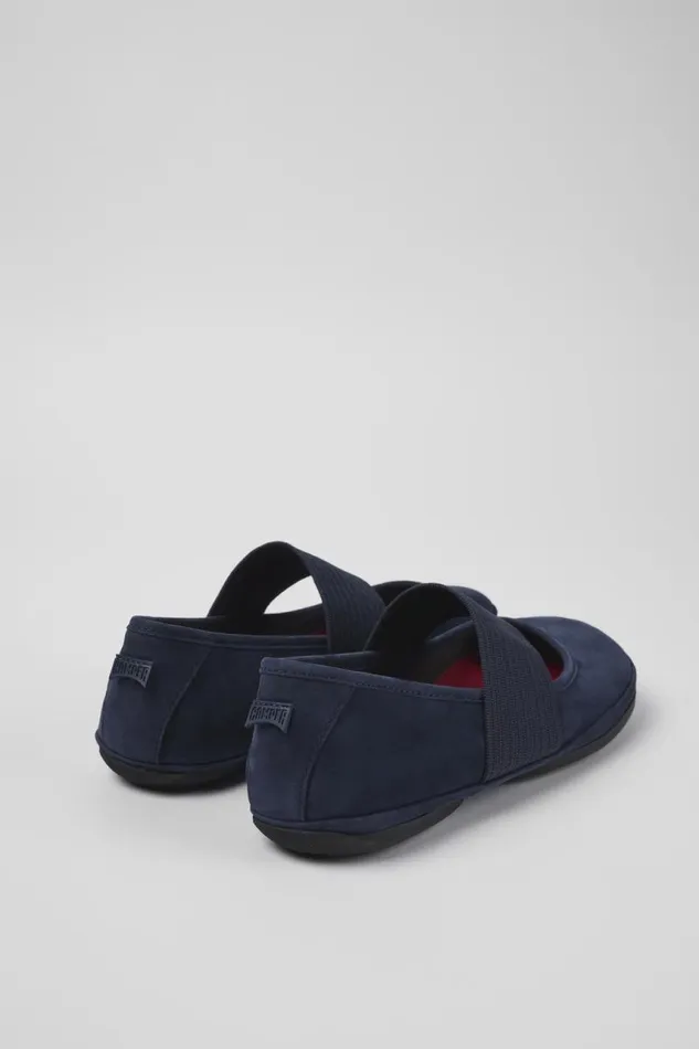 Women Camper Ballerinas Right Blue Nubuck Ballerina
