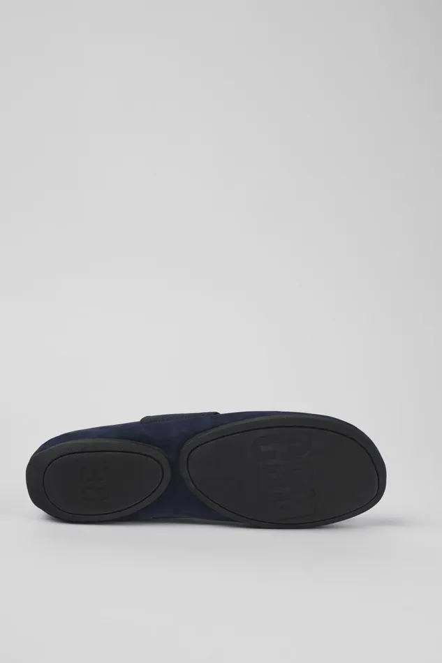 Women Camper Ballerinas Right Blue Nubuck Ballerina