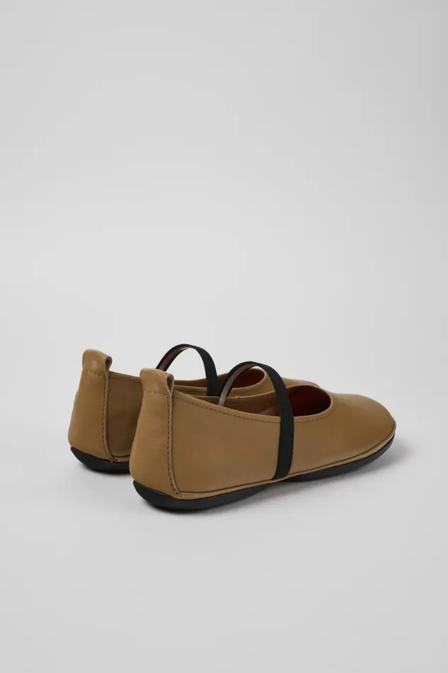 Women Camper Ballerinas Right Brown Leather Mary Jane