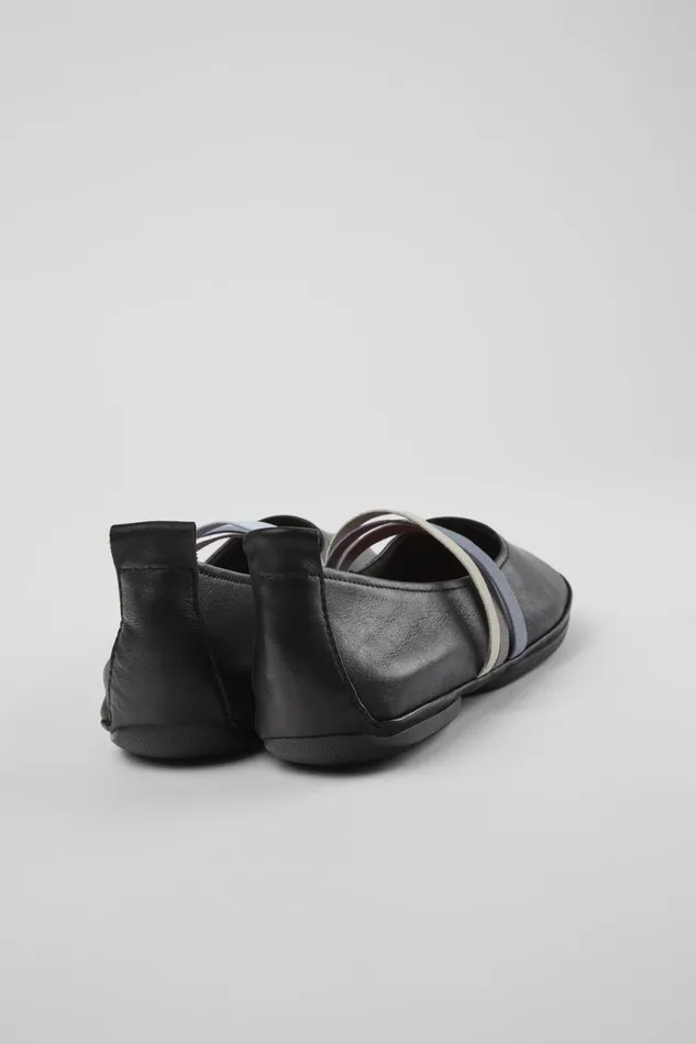 Women Camper Ballerinas Twins Black Leather Ballerina