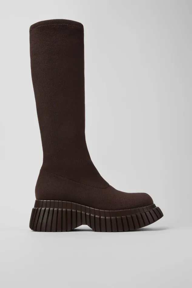 Women Camper Boots BCN TENCEL Brown Textile Boots