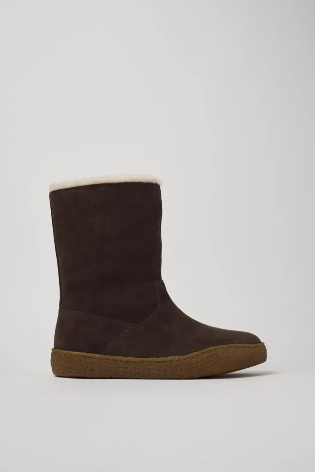Women Camper Boots Peu Terreno Brown Nubuck Boots