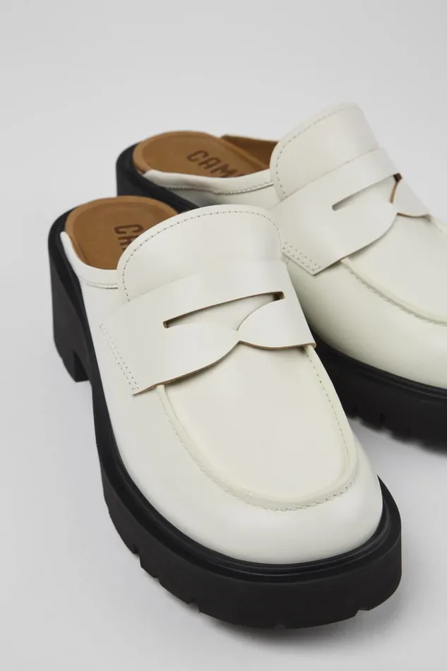 Women Camper Casual Shoes Milah White Leather Clog