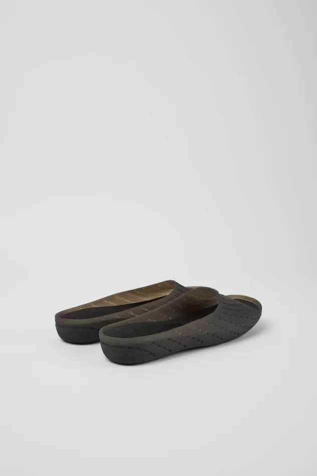 Women Camper Flat Shoes Wabi Black Monomaterial Sandals