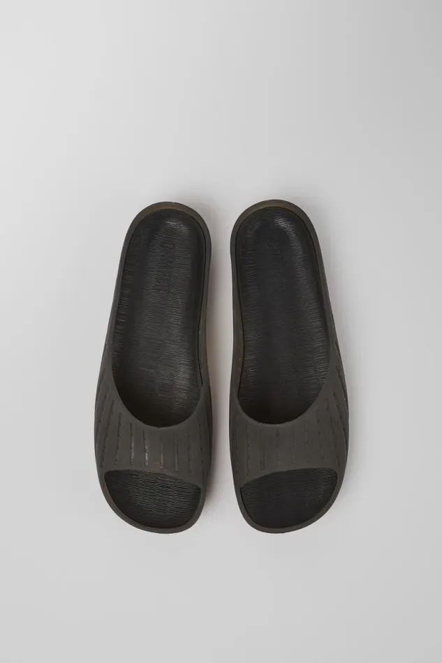 Women Camper Flat Shoes Wabi Black Monomaterial Sandals