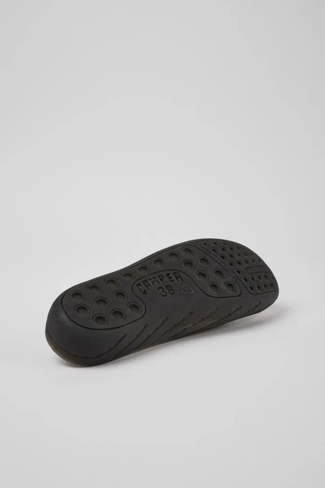 Women Camper Flat Shoes Wabi Black Monomaterial Sandals