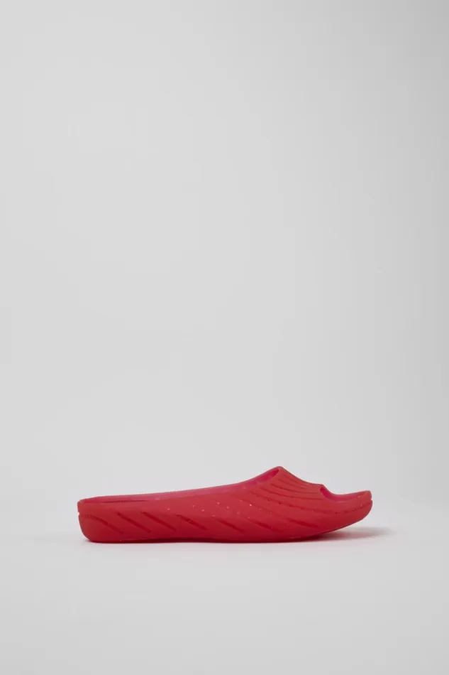 Women Camper Flat Shoes Wabi Red Monomaterial Sandals