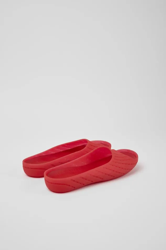 Women Camper Flat Shoes Wabi Red Monomaterial Sandals