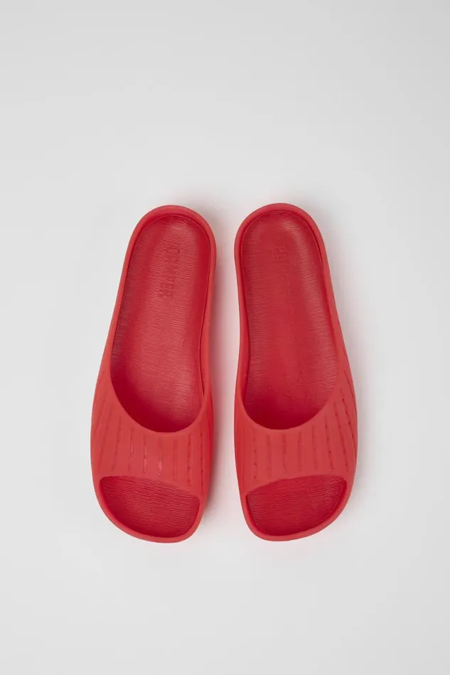 Women Camper Flat Shoes Wabi Red Monomaterial Sandals