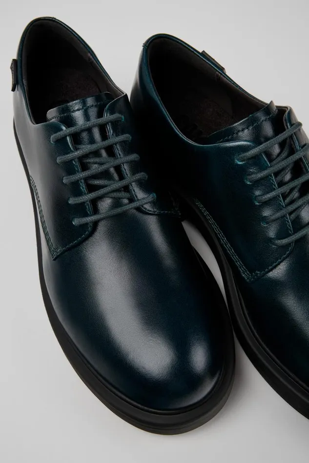 Women Camper Formal Shoes Dean Green Leather Shoes