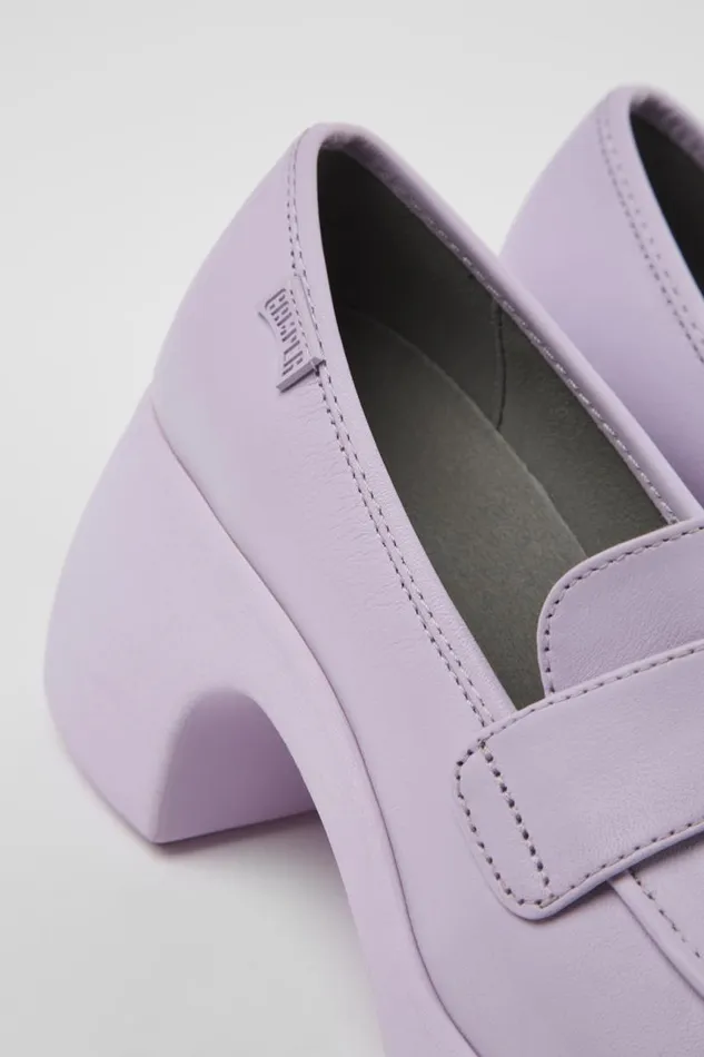 Women Camper Formal Shoes Thelma Purple Leather Loafer