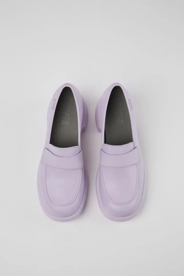 Women Camper Formal Shoes Thelma Purple Leather Loafer Women Camper Formal Shoes Thelma Purple Leather Loafer