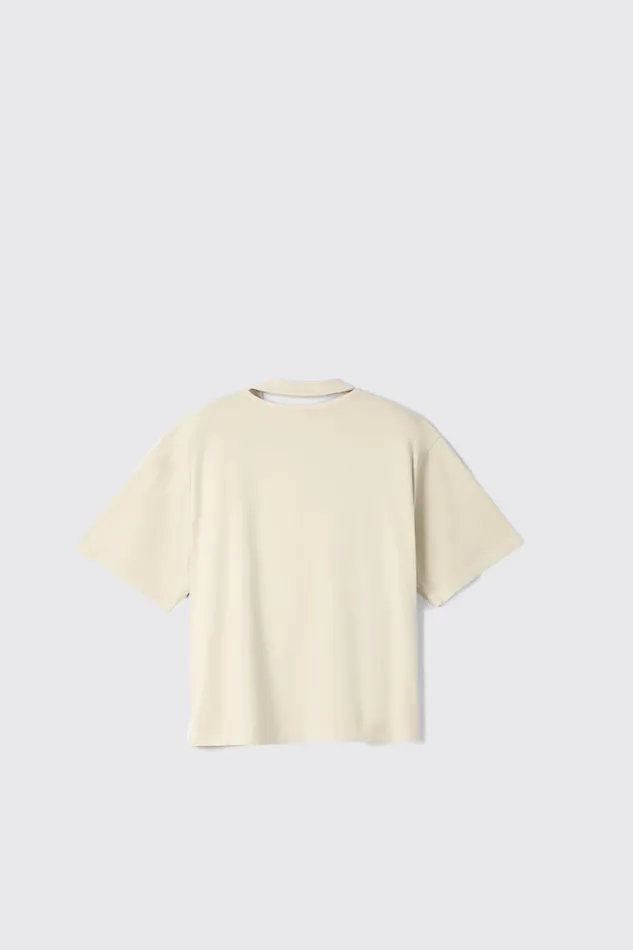 Women Camper Jersey TShirt Beige Organic Cotton TShirt