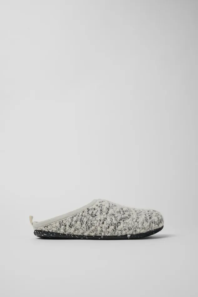 Women Camper Non Leather Shoes Wabi White And Black Slippers Women Camper Non Leather Shoes Wabi White And Black Slippers