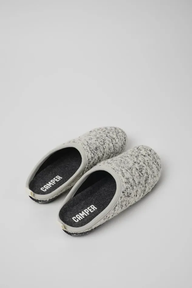 Women Camper Non Leather Shoes Wabi White And Black Slippers Women Camper Non Leather Shoes Wabi White And Black Slippers