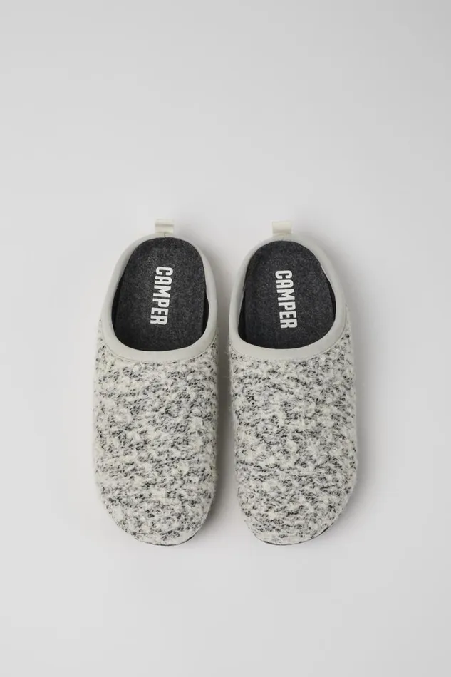 Women Camper Non Leather Shoes Wabi White And Black Slippers Women Camper Non Leather Shoes Wabi White And Black Slippers