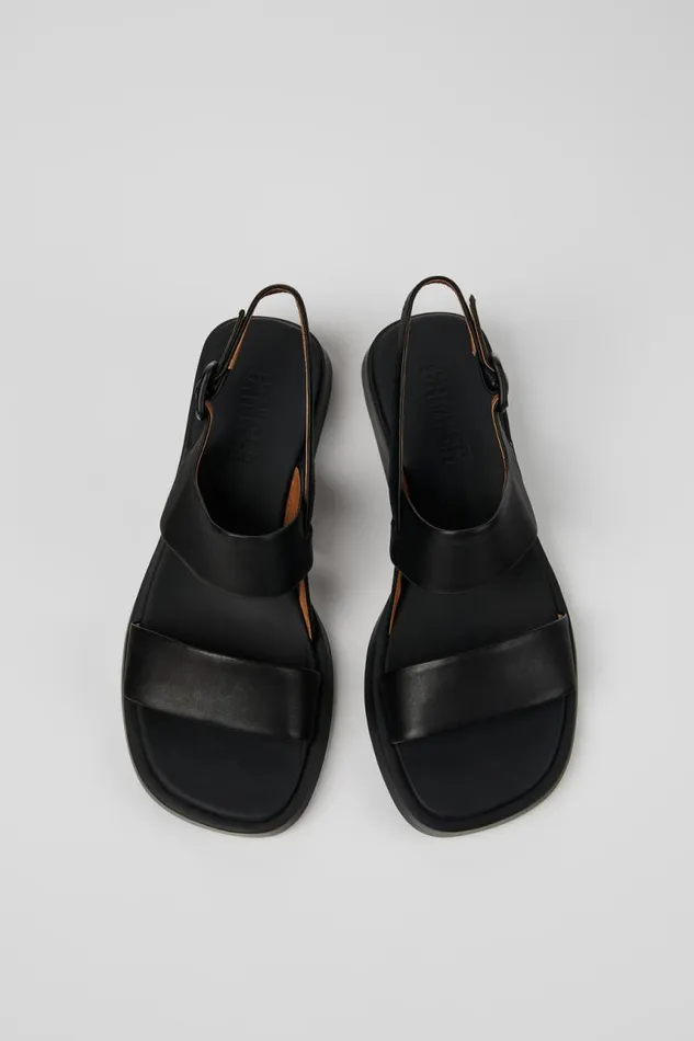 Women Camper Sandals Dana Black Leather Sandals Women Camper Sandals Dana Black Leather Sandals