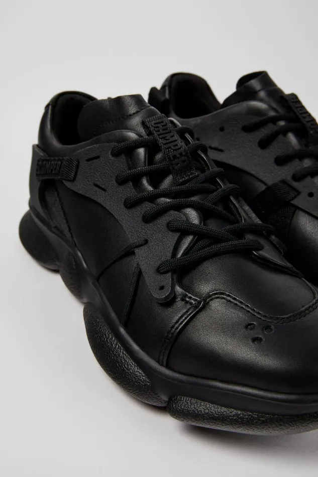 Women Camper Sneakers Karst Black Leather And Textile Sneakers