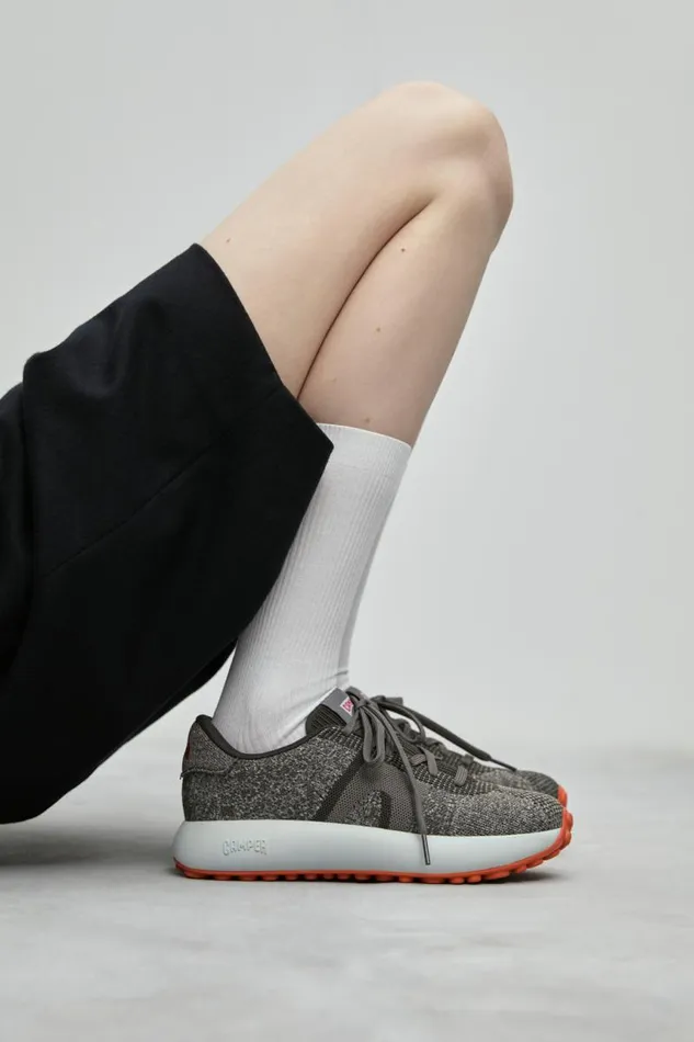 Women Camper Sneakers Pelotas Athens Gray Textile Sneaker