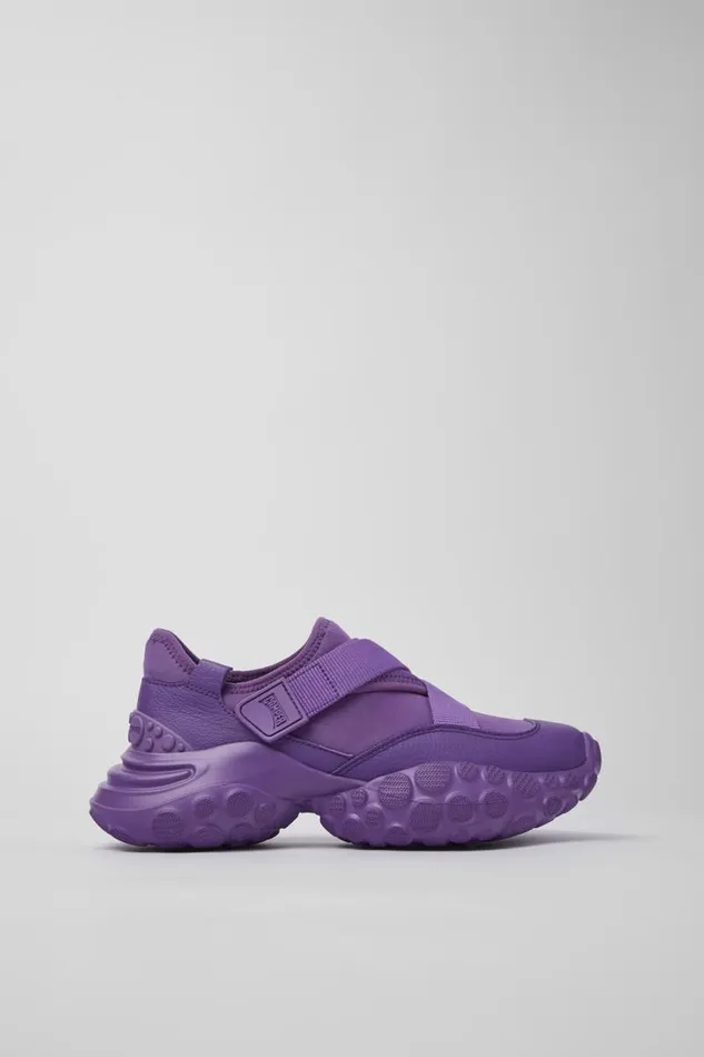 Women Camper Sneakers Pelotas Mars Purple TextileLeather Sneaker