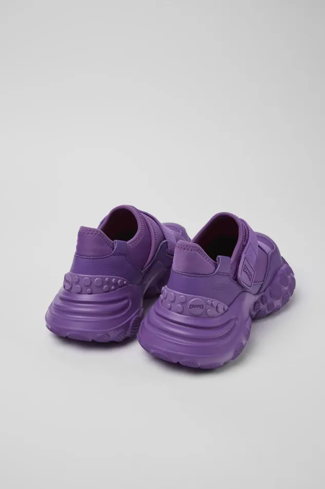 Women Camper Sneakers Pelotas Mars Purple TextileLeather Sneaker