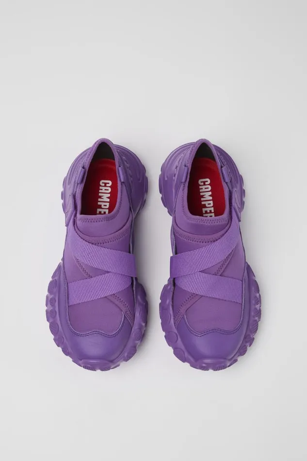 Women Camper Sneakers Pelotas Mars Purple TextileLeather Sneaker