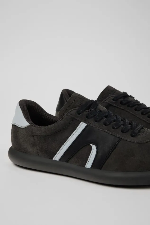 Women Camper Sneakers Twins Grayblack NubuckLeather Sneaker