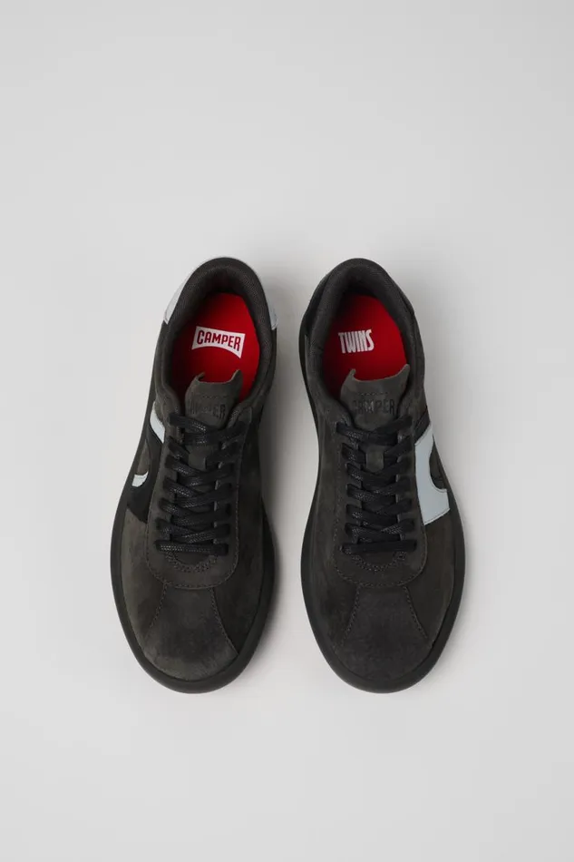 Women Camper Sneakers Twins Grayblack NubuckLeather Sneaker